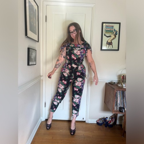 80s Vintage Cotton Jumpsuit