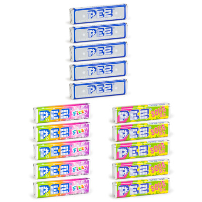 European loose PEZ Candy Rolls / Refills (sets of 5): Classic Mints, Fizzy Candy