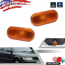 Amber Lens Front Fender Side Marker Lights Housings For VW Golf MK4 Jetta Passat