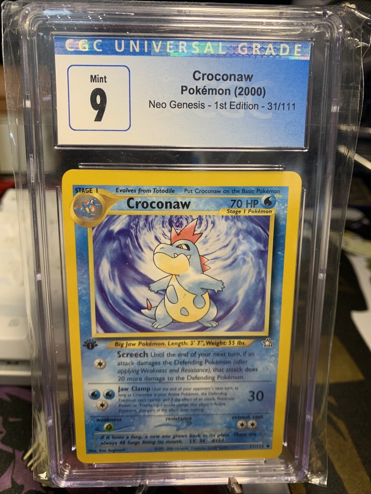 🔥 2000 Pokémon Croconaw Neo Genesis 31/111 1st Edition CGC 9 🔥