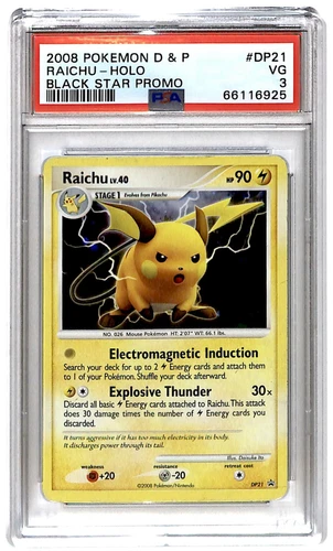 2008 Pokemon D&P Black Star Promo Raichu #DP21 PSA 3 ES6