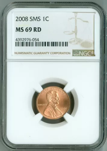 2008 LINCOLN CENT NGC SMS MS69 RD PQ PENNY FINEST GRADE SPOTLESS RED BEAUTY