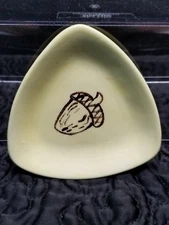 Trinket Dish Yellow Ceramic White Dish Acorn Milford O.E.S. Briggs