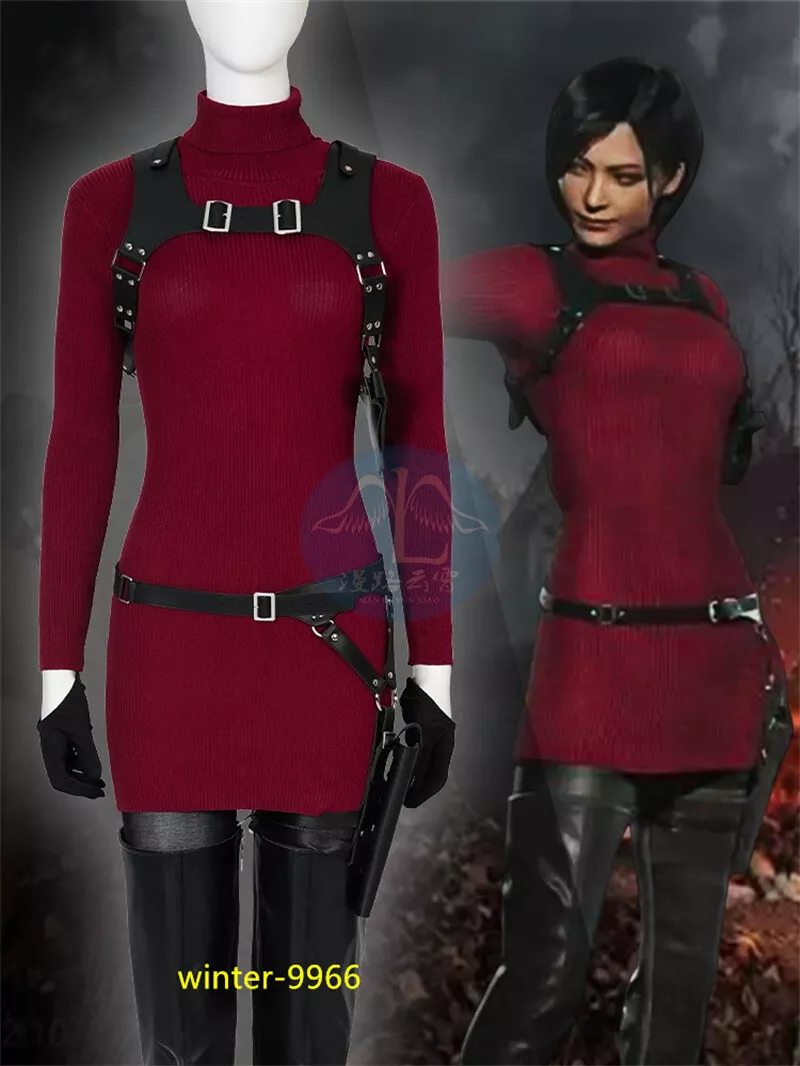 Ada Costume - Game Cosplay Sweater Dress Set with Gloves