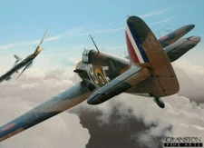  Battle of Britain Aviation Art Post Card Hurricane Ace Manfred Beckett Czernin