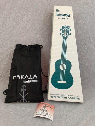 Waterman By Makala Translucent Blue Soprano Ukulele with Box and Carrying Case - Picture 7 of 8