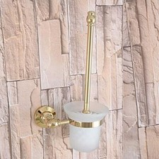 Gold Color Brass Bathroom Accessories Wall Mounted Bathroom Toilet Brush Holder