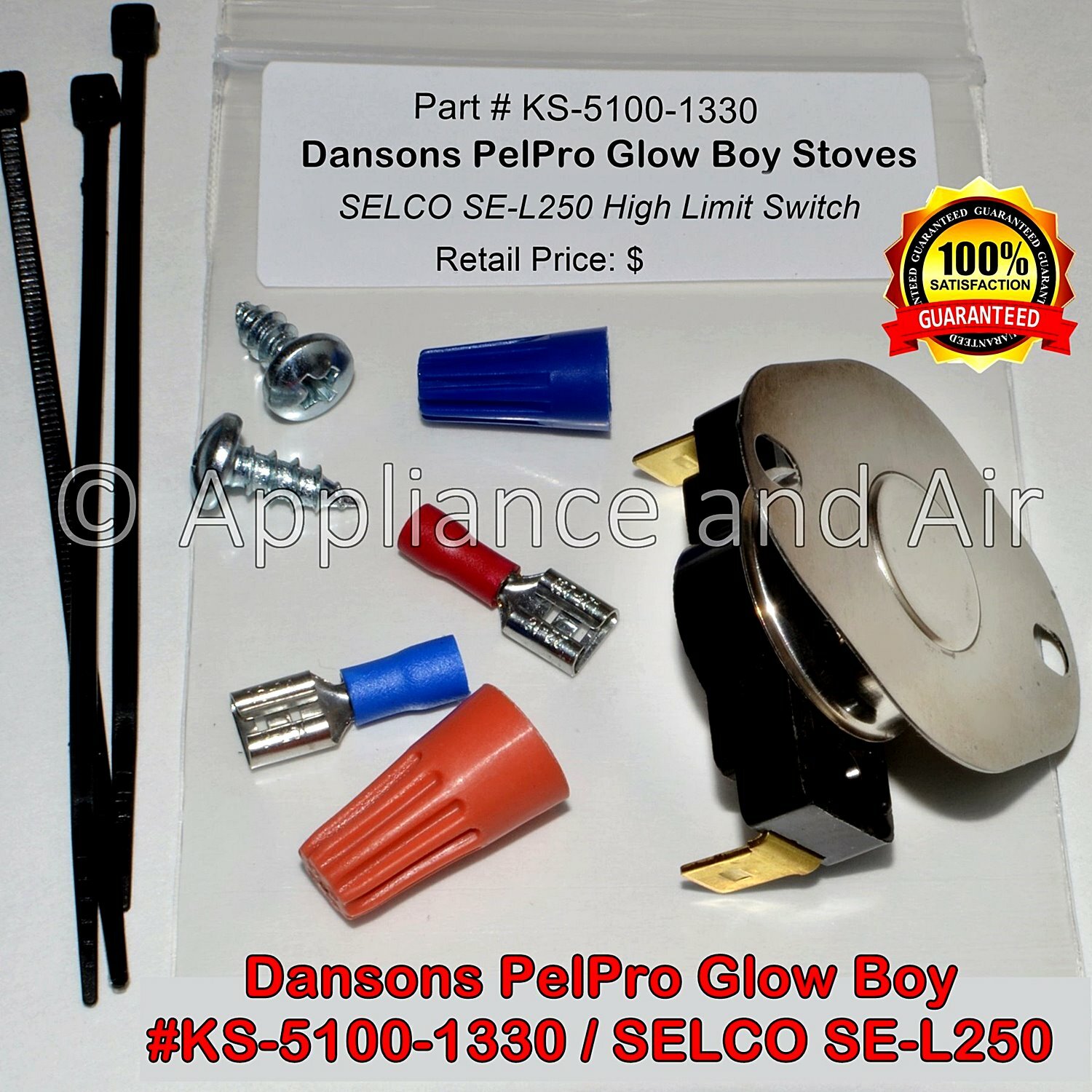 Glow-Boy Pelpro Dansons Pellet Stove L250 High Limit Switch KS-5100-1330 |  eBay