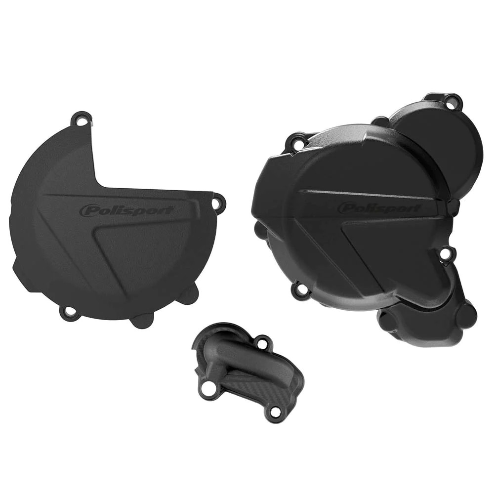 POLISPORT CLUTCH & IGNITION COVER PROTECTOR KTM EXC250-300 20-23 BLACK - Image 2