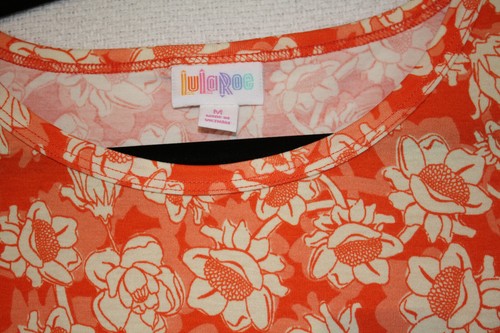 T-shirt Gigi LuLaRoe taglia M arancione brillante floreale nuova con etichetta - Foto 2 di 4