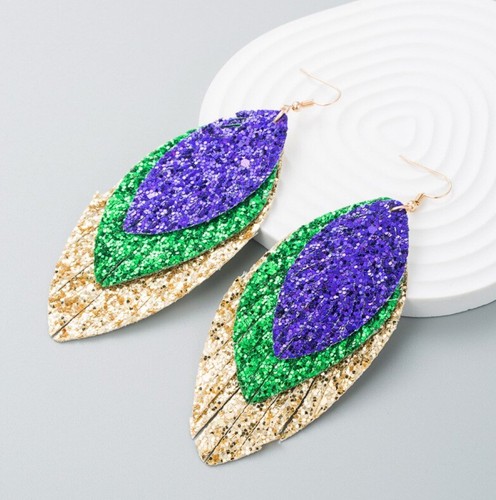 Sparkle and Shine at Mardi Gras: Dangle Glitter Earrings Extravaganza! - 第 1/6 張圖片