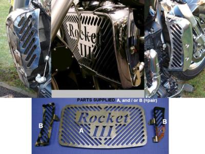 Pair Of Mirror-Finish Radiator Side Grilles For Triumph Rocket 3 – UK-Made