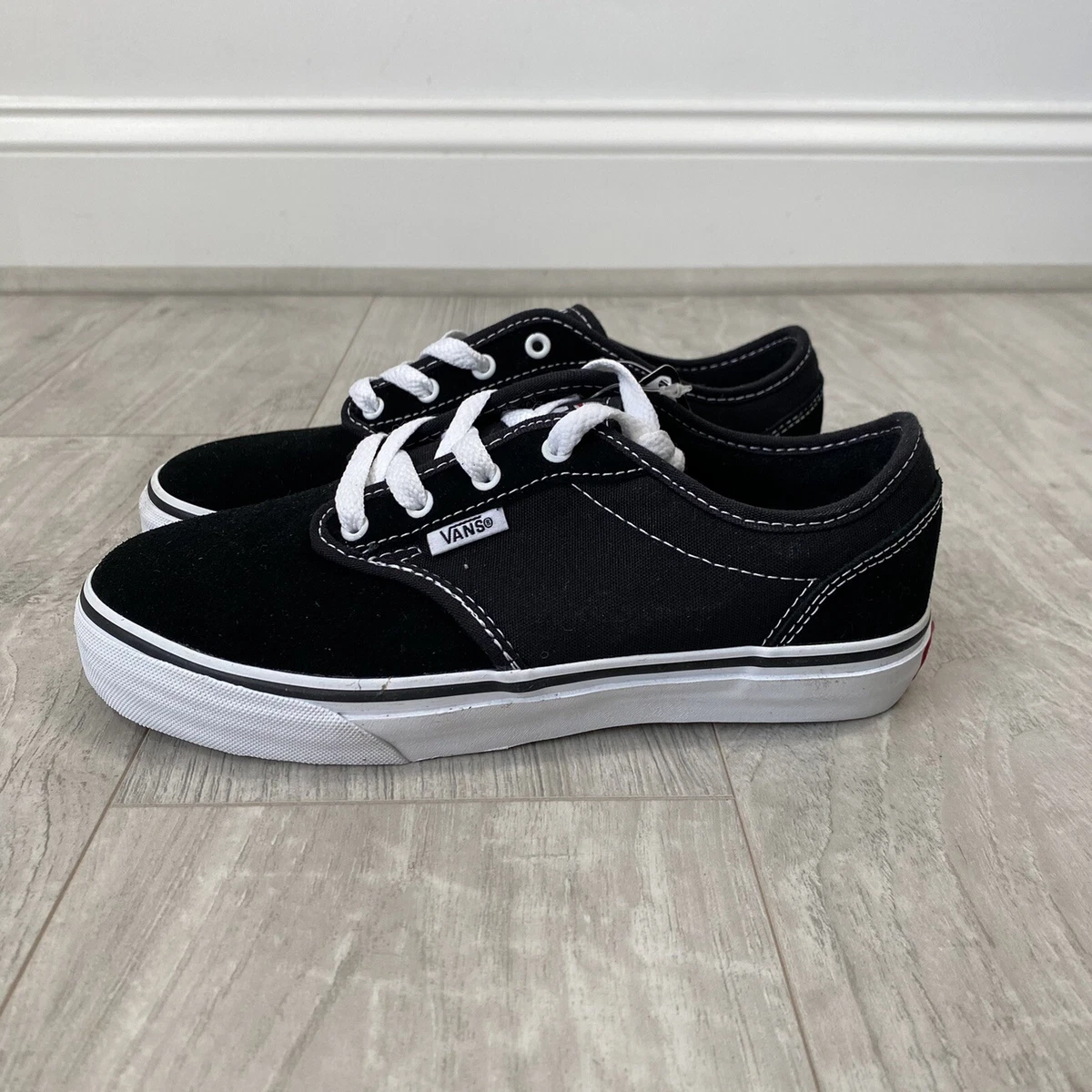 NEW Vans Atwood Canvas Black White Little Big Kids Girls Boys