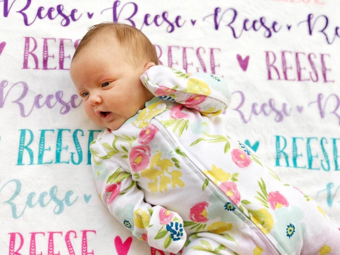 Personalized Baby Blanket Custom Baby Blanket Monogram Baby