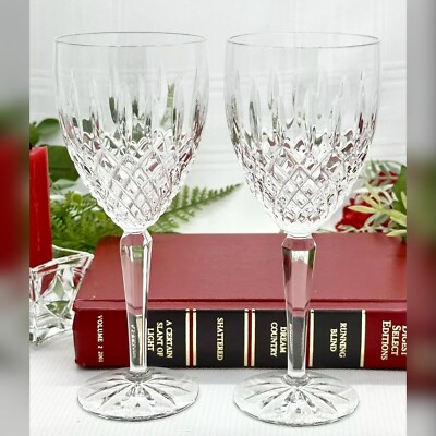 Lenox Centurion Wine Glasses Pair Cut Crystal Replacement Stemware