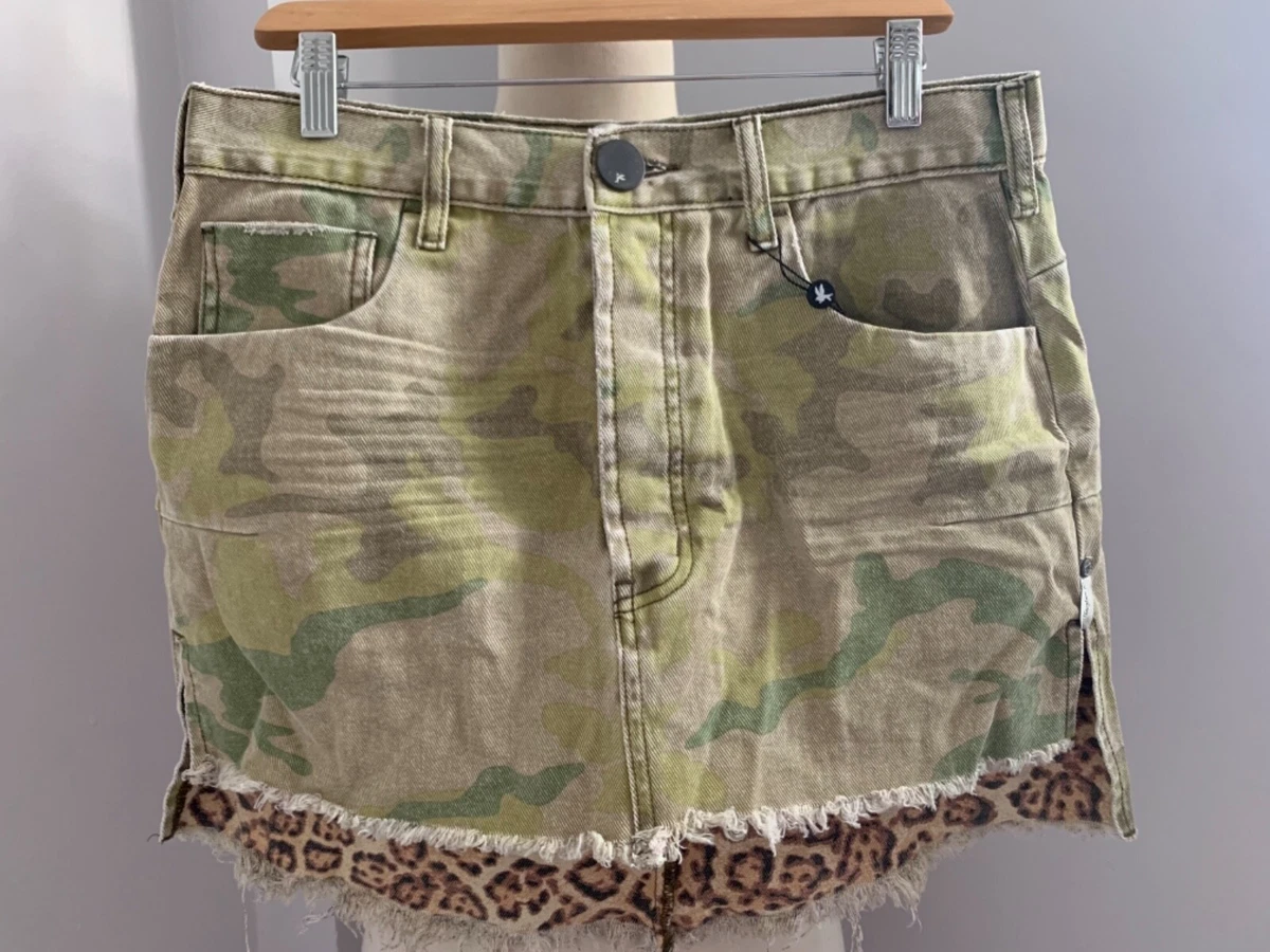 Women s multicolor One Teaspoon camo vanguard high low mini denim