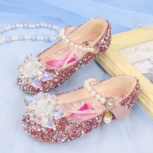 Disney Girl'S Shoes Frozen Elsa Princess Soft Sole Shoes Summer Children'S Cryst - Picture 3 of 10