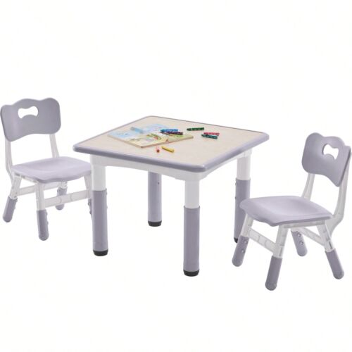 Kids Table And 2 Chairs Set, Height-Adjustable Toddler Table-Spring discount