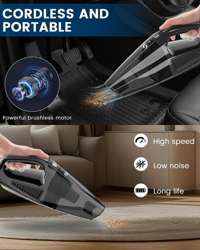 Handheld Vacuum Cordless, 12000Pa Car Vacuum Portable with Brushless Motor, H... - Picture 4 of 8