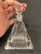 GEOMETRIC Vintage ROYAL CRYSTAL ROCK Italian Pyramid Perfume Bottle 5” 1990 s