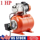 1 HP Shallow Well Jet Pump Stainless Steel Irrigation Pump w/ Pressure Tank 115V
