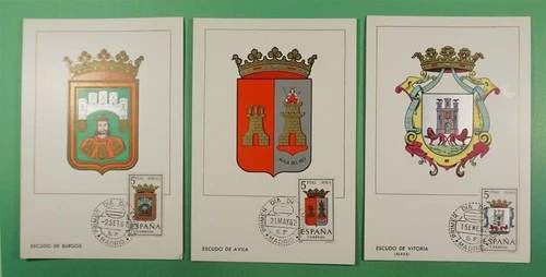 DR WHO 1962 SPAIN 13 FDC COAT OF ARMS MAXIMUM CARD R26523