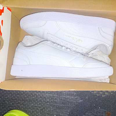 PUMA Ralph Sampson Men's Low Top Lace Up Athletic Sneakers White Rubber Sole