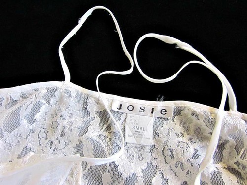 Vintage Josie Natori Babydoll Nightie S Layered Sheer Ivory Lace + Chiffon - Picture 8 of 8