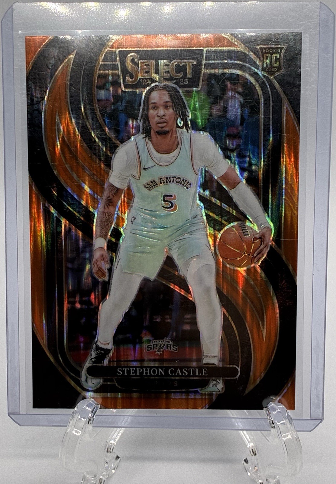 2024-25 Panini Select - Premier Level Stephon Castle #175 Orange Flash (RC)