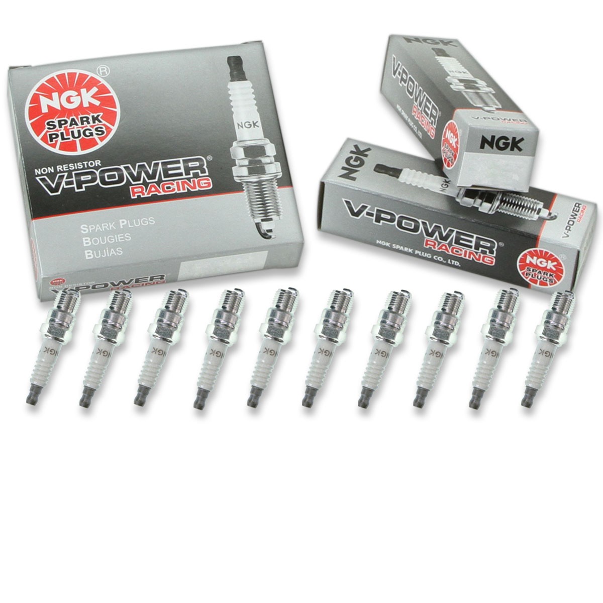 10 pc NGK 4050 R5673-10 V-Power Racing Spark Plugs for V57C V55C BL57 BL55 tb