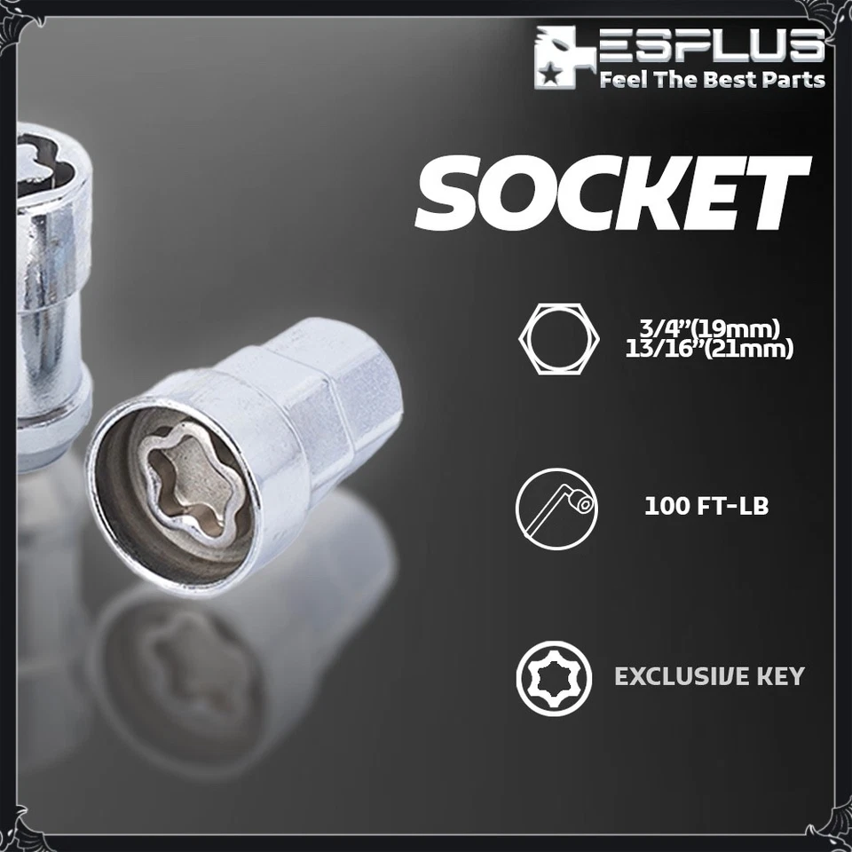 [20] Chrome 1/2"-20Acorn Wheel Lock Nut Combo For Buick Chevy Cadillac Dodge GMC - Image 4 of 4