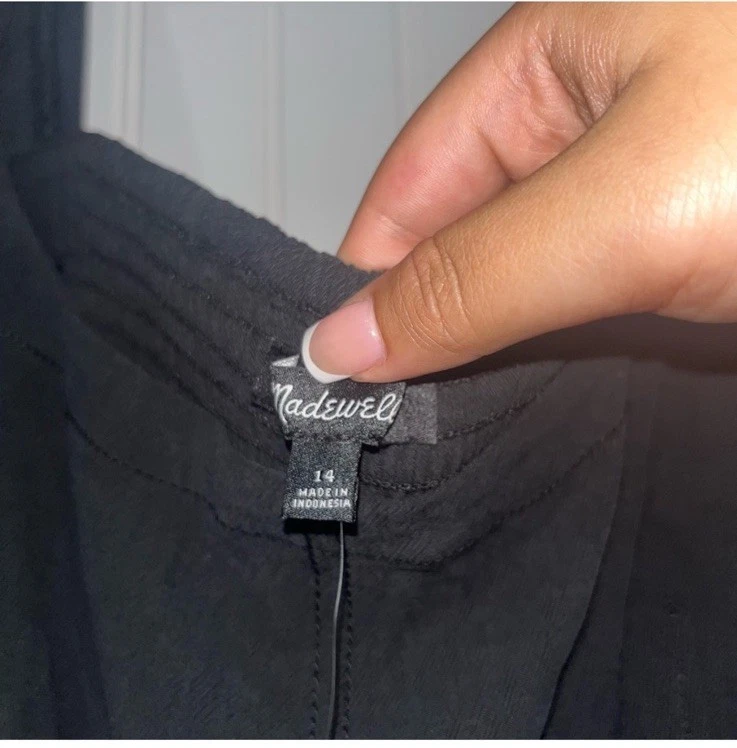 Mono Madewell Manga Gorra Corte Pierna Ancha Negro Para Mujer 14 Informal Otoño Otoño Foto 3 de 4