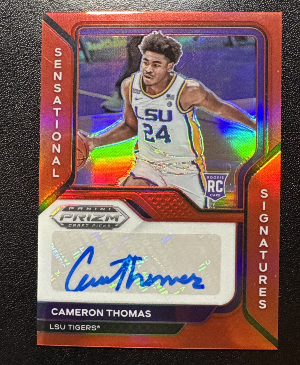 CAM THOMAS 2021/22 Prizm Draft Signatures Red CIRCLES RC AUTO 22/49