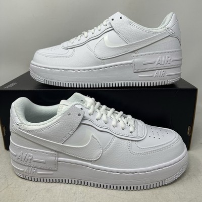 Nike Air Force 1 Shadow Triple White Women's Sneakers Shoes No Lid CI0919-100