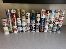 35x Beer Can Lot Empty Pull Tab Various Brands 12oz Cans Vintage Opened Empty A3