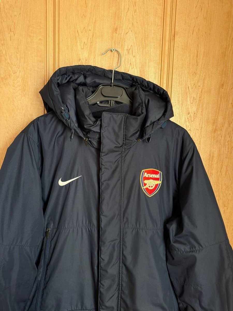 ARSENAL LONDON STORM-FIT FOOTBALL SOCCER BLUE NAVY JACKET PUFFER