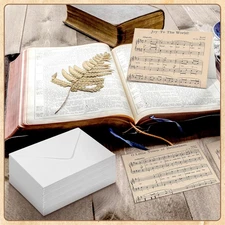 30 Pcs Christmas Christian Religious Thinking of You Cards Music Sheet Nativi...