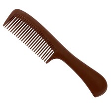 Vintage Unbreakable Brown Plastic Wide Tooth Comb With Handle For All Hair Types