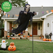 7.8Ft Animated Flying Reaper Ghost Scarecrow Halloween Outdoor Yard Decor