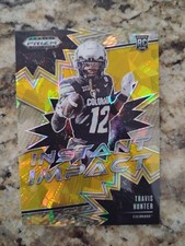 2025 Panini Prizm Draft Picks - Instant Impact Travis Hunter #II-THR Gold Ice...