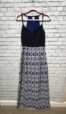 J Crew, Women 2/S (Bust 34") Navy Blue Spaghetti Strap Racerback Maxi Dress Boho