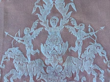 Fortuny Versaille Cherub Boucher Melon Provincial Venetian Damask Vintage Fabric