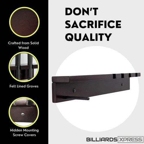BILLIARDS XPRESS Pool Cue Rack - Pool Stick Holder Wall Mount With 4 Cue Hold... - Picture 3 of 5