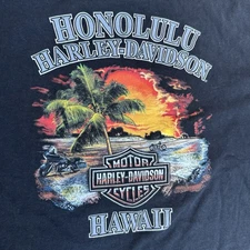 Harley Davidson Motorcycles Honolulu Hawaii T-Shirt Size Large Black