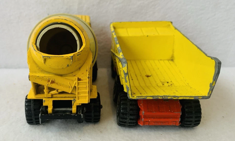 4x Matchbox Super Kings, Inc Unimog de colección, mezclador de cemento, volquete, usado para jugar Foto 3 de 4