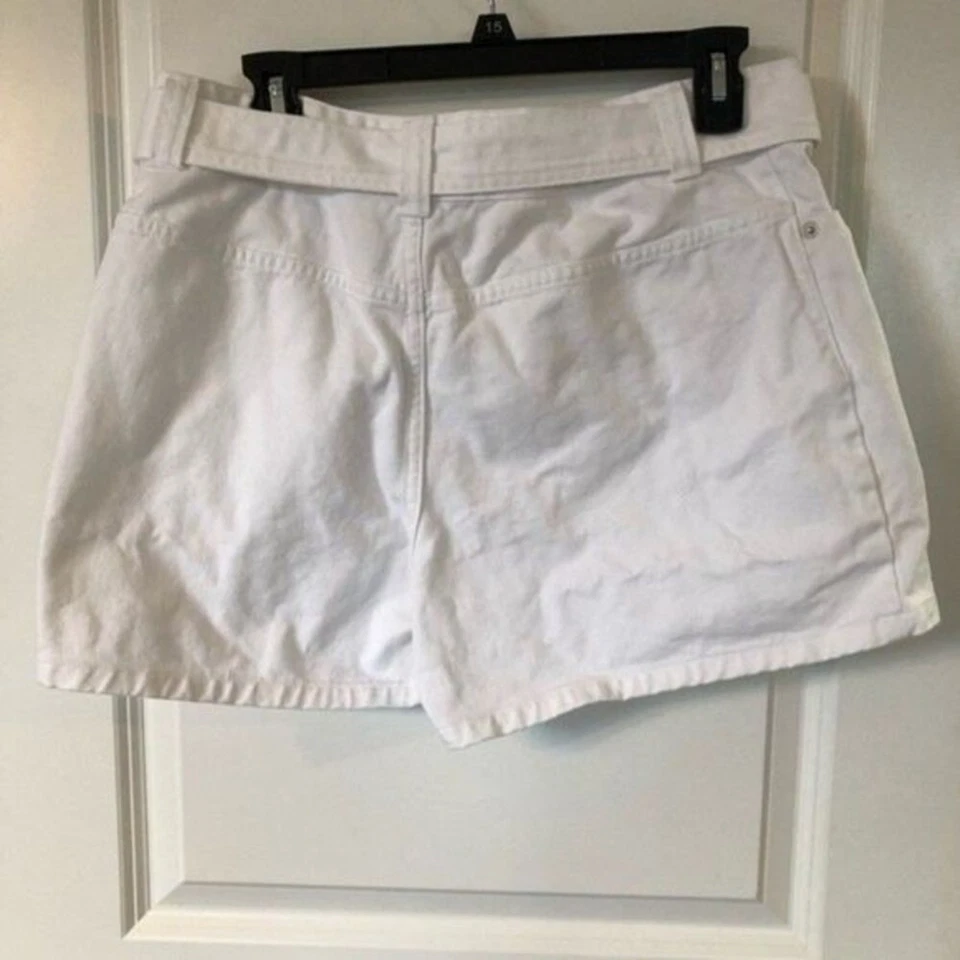 LA BLUES White Denim Shorts Womens 12 100% Cotton Beach Beachy Summer Travel - Image 4 of 4
