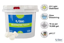 Rx Clear 1" Inch 99% Trichloro Stabilized Swimming Pool Chlorine Tablets- 25 lbs