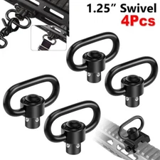 4PCS Heavy Duty Quick Detach 1.25" Rifle QD Sling Swivel Mount Flush Push Button