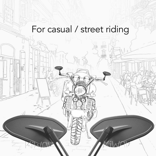 Bar end mirrors heavy slim HORUS black fits 7/8" hollow bar ID 14-20mm ε - Picture 3 of 12