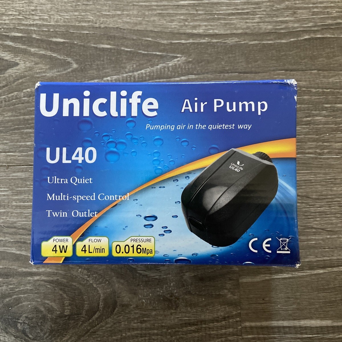 Uniclife AIR PUMP UL40 Ultra Quiet, Multi Speed, Twin Outlet NIB Fish Grow